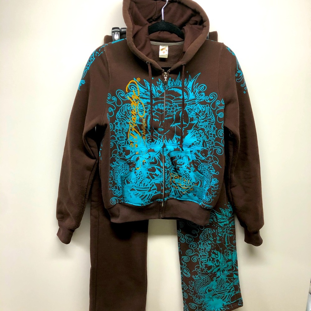 2pc Ed Hardy by Christian Audigier jacket & pants